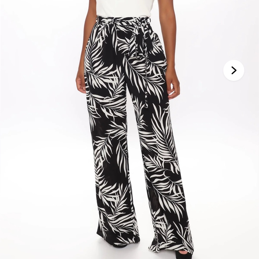 🐣Sandiva Elegant Black and White Patterned Wide-Leg Pants
